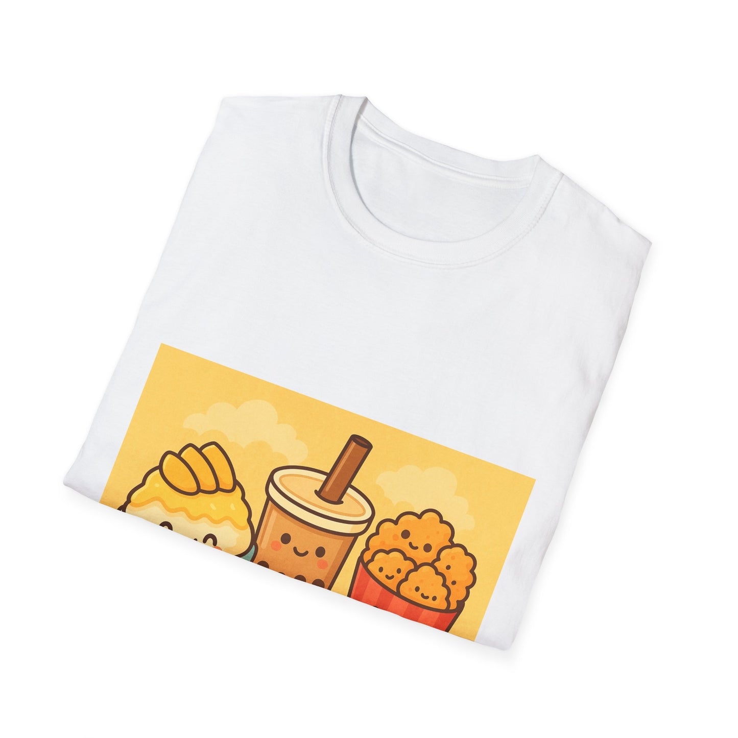 Sweet Taiwanese Street Food T‑Shirt – Kawaii Mango Ice, Bubble Tea & Popcorn Chicken