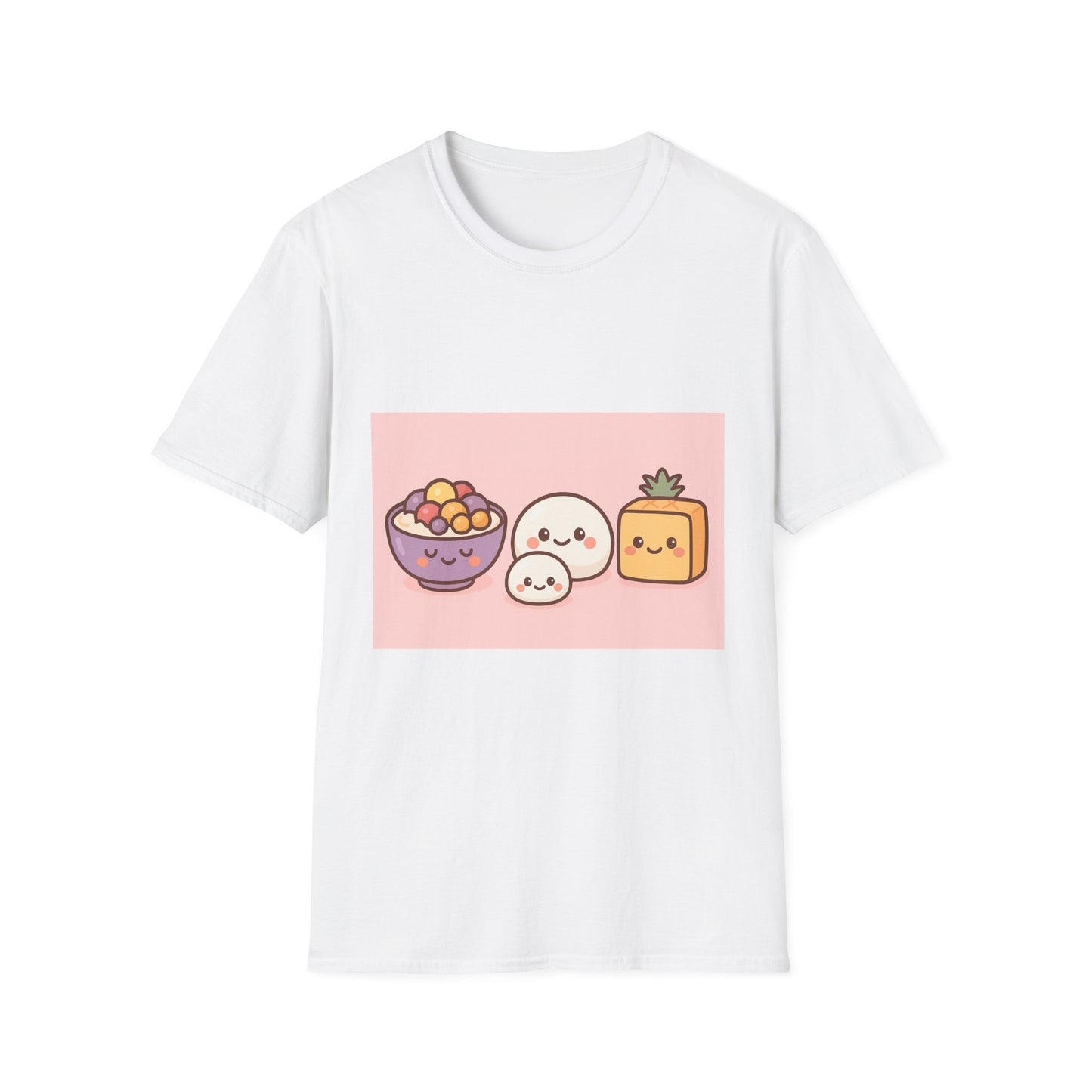 Kawaii Taro Ball Dessert T-Shirt – Taro Balls, Mochi & Pineapple Cake Design