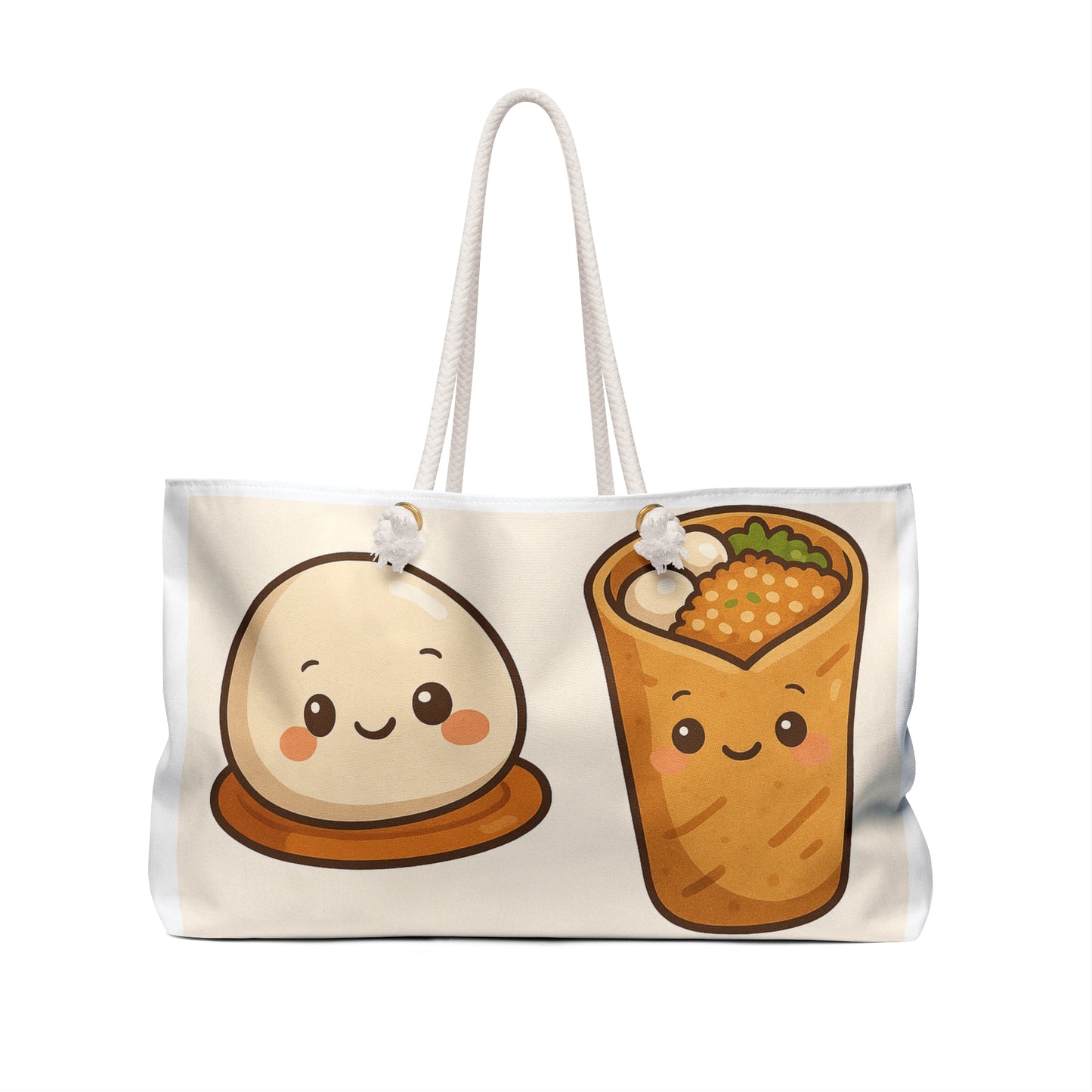 Night Market Snacks Weekender Bag – Kawaii Skewers, Sausage & Fried Chicken Design