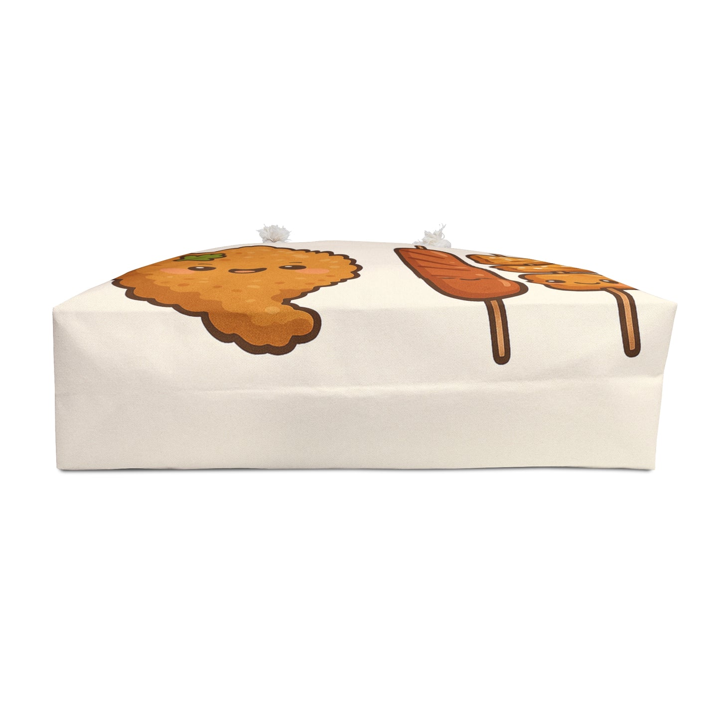 Night Market Snacks Weekender Bag – Kawaii Skewers, Sausage & Fried Chicken Design