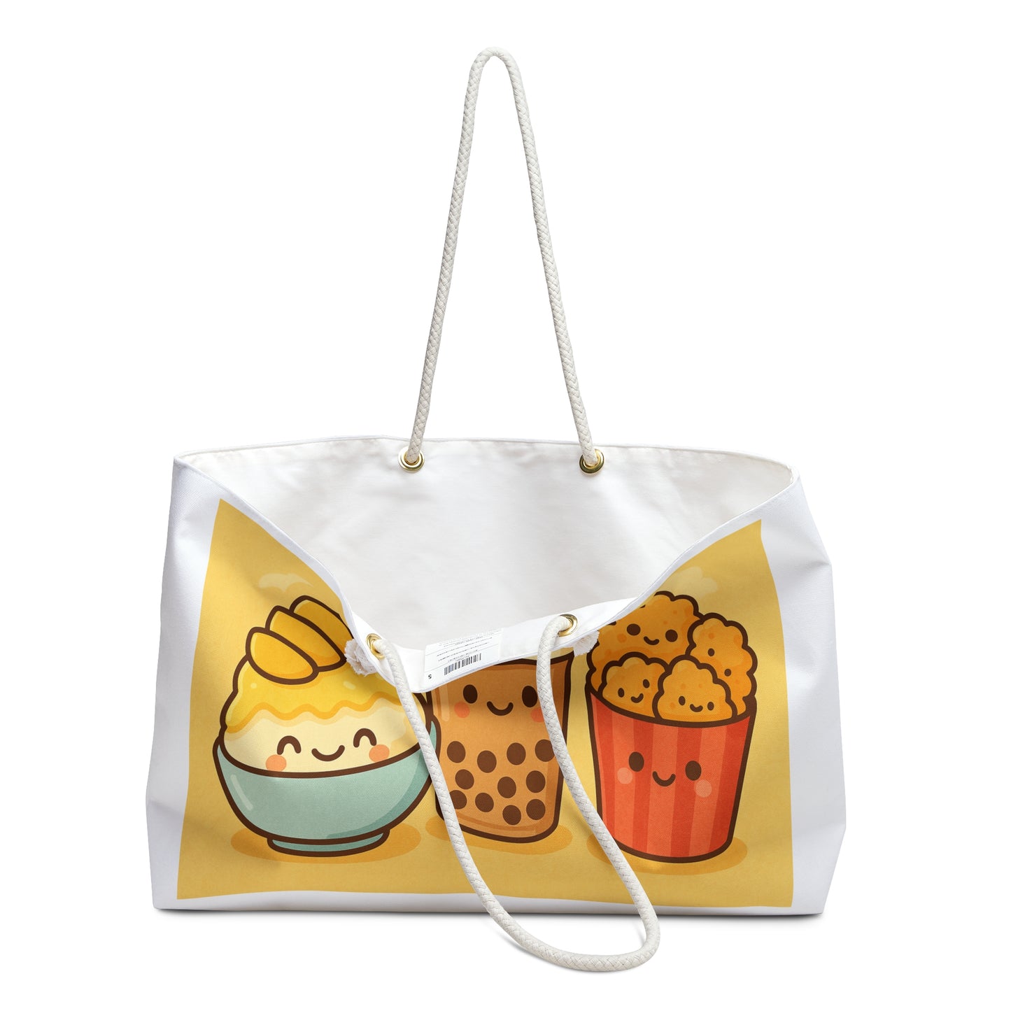Sweet Taiwanese Street Food Weekender Bag – Kawaii Mango Shaved Ice, Bubble Tea & Popcorn Chicken