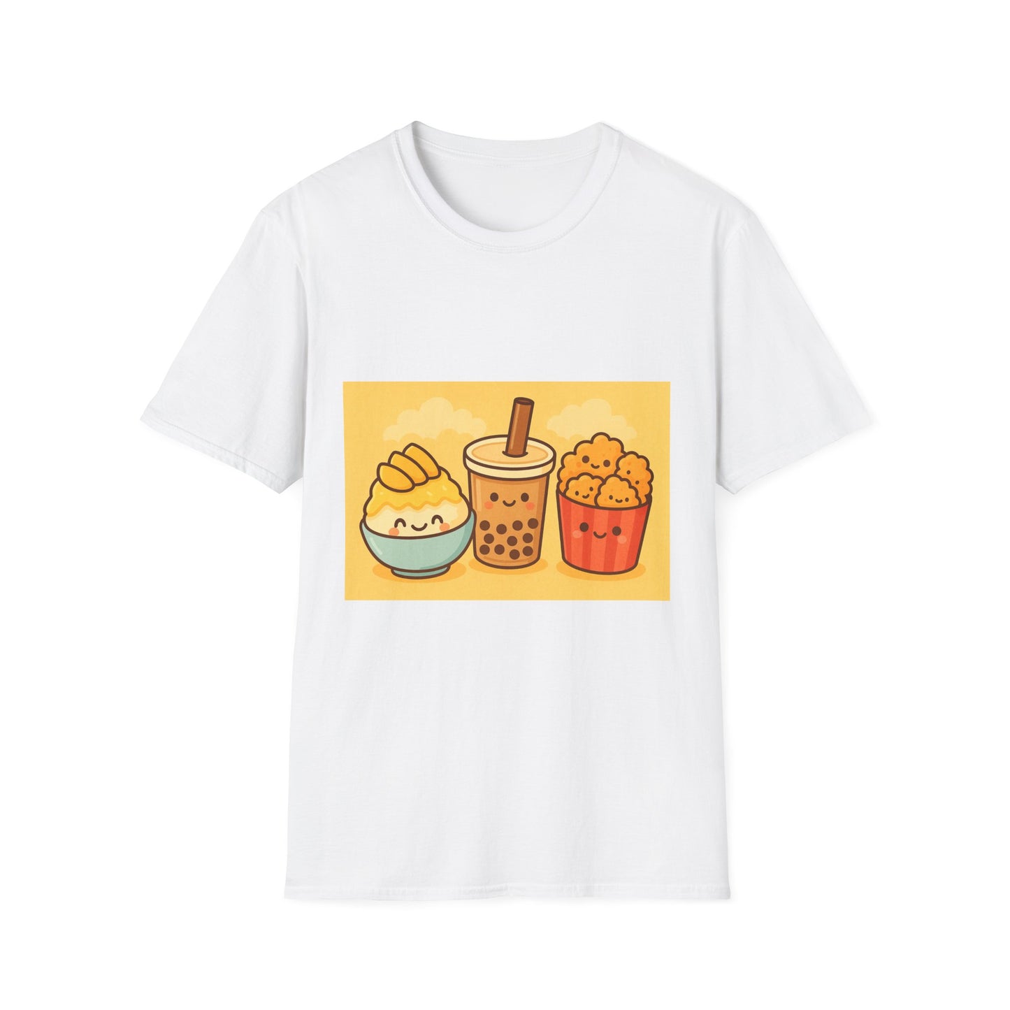 Sweet Taiwanese Street Food T‑Shirt – Kawaii Mango Ice, Bubble Tea & Popcorn Chicken